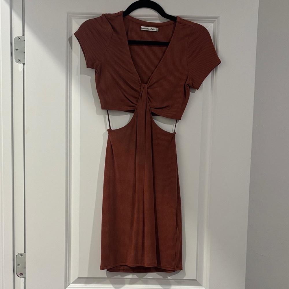 Abercrombie & Fitch Brown Mini Dress with cut outs